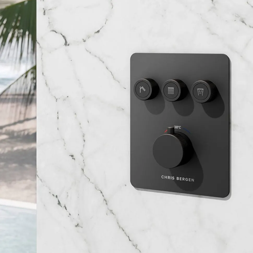 Duschthermostat 'Aquatronic' Unterputz schwarz matt 3 Ausgänge