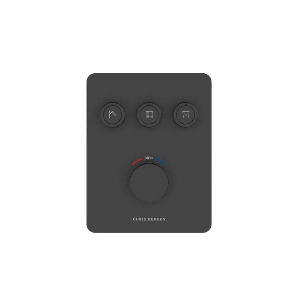 Duschthermostat 'Aquatronic' Unterputz schwarz matt 3 Ausgänge