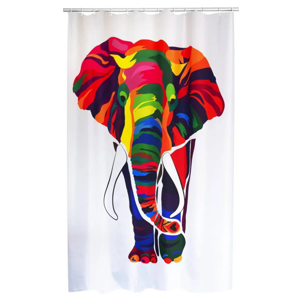 Duschvorhang 'Elephant' bunt 180 x 200 cm