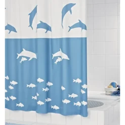 Duschvorhang 'Flipper' blau 180 x 200 cm