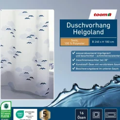 Duschvorhang 'Helgoland' blau 240 x 180 cm