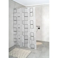 Duschvorhang 'Modern Retro' grau 240 x 180 cm