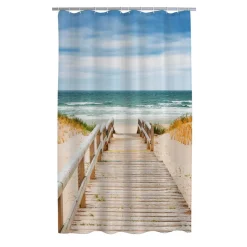 Duschvorhang 'Nordsee' Textil bunt 180 x 200 cm