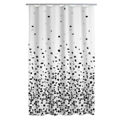 Duschvorhang 'Puzzle' schwarz 180 x 200 cm