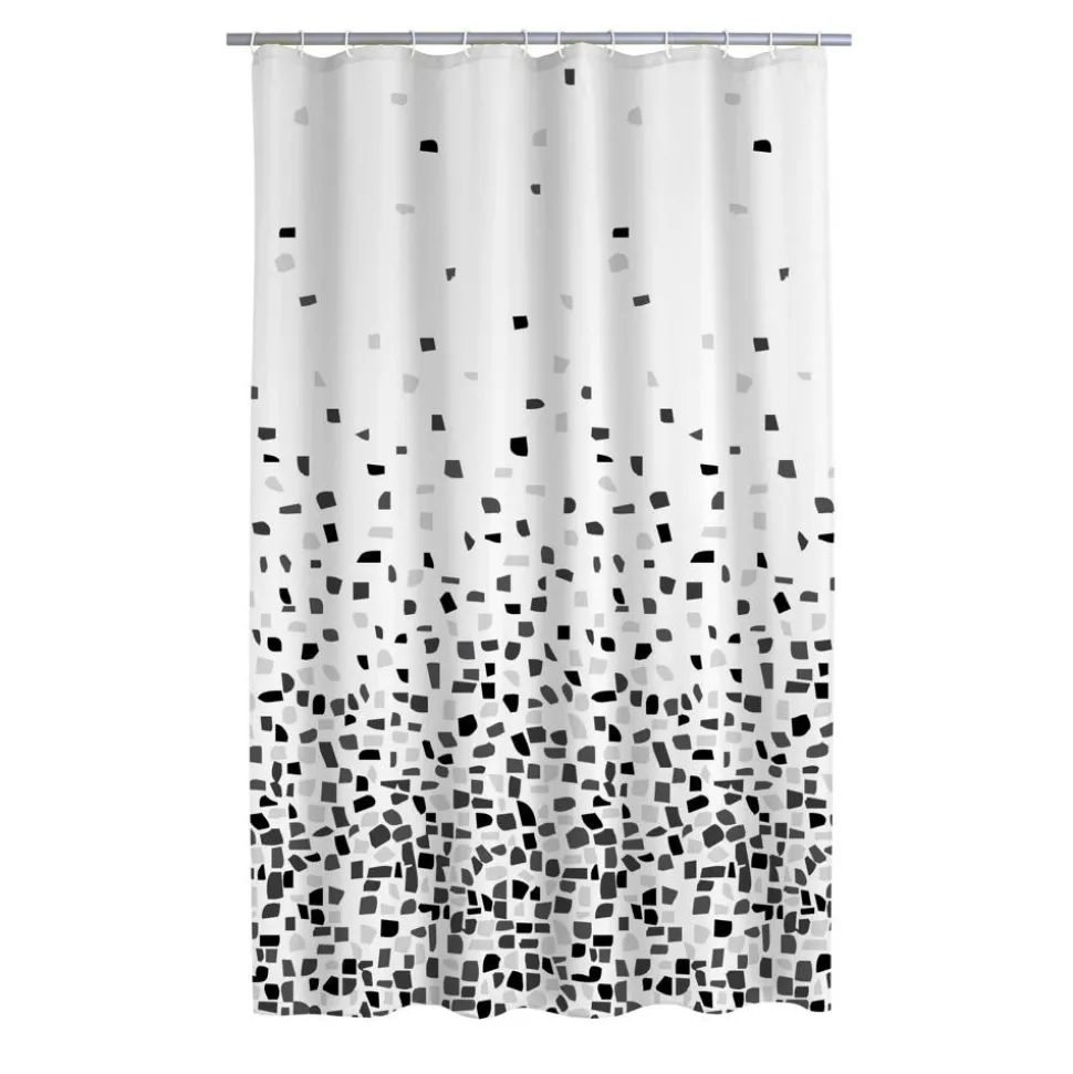 Duschvorhang 'Puzzle' schwarz 180 x 200 cm