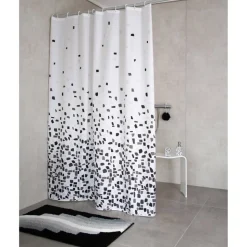 Duschvorhang 'Puzzle' schwarz 180 x 200 cm