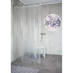 Duschvorhang 'Stone' transparent 180 x 200 cm