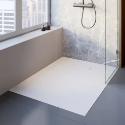 Duschwanne 'DWM-Tec Midra' mattweiß mit Steinstruktur 90 x 120 cm