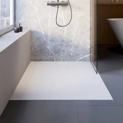 Duschwanne 'DWM-Tec Midra' mattweiß mit Steinstruktur 90 x 140 cm