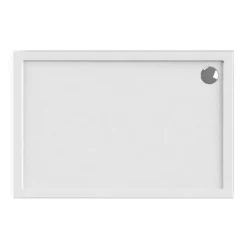Duschwanne flach Rechteck weiß 75 x 90 cm