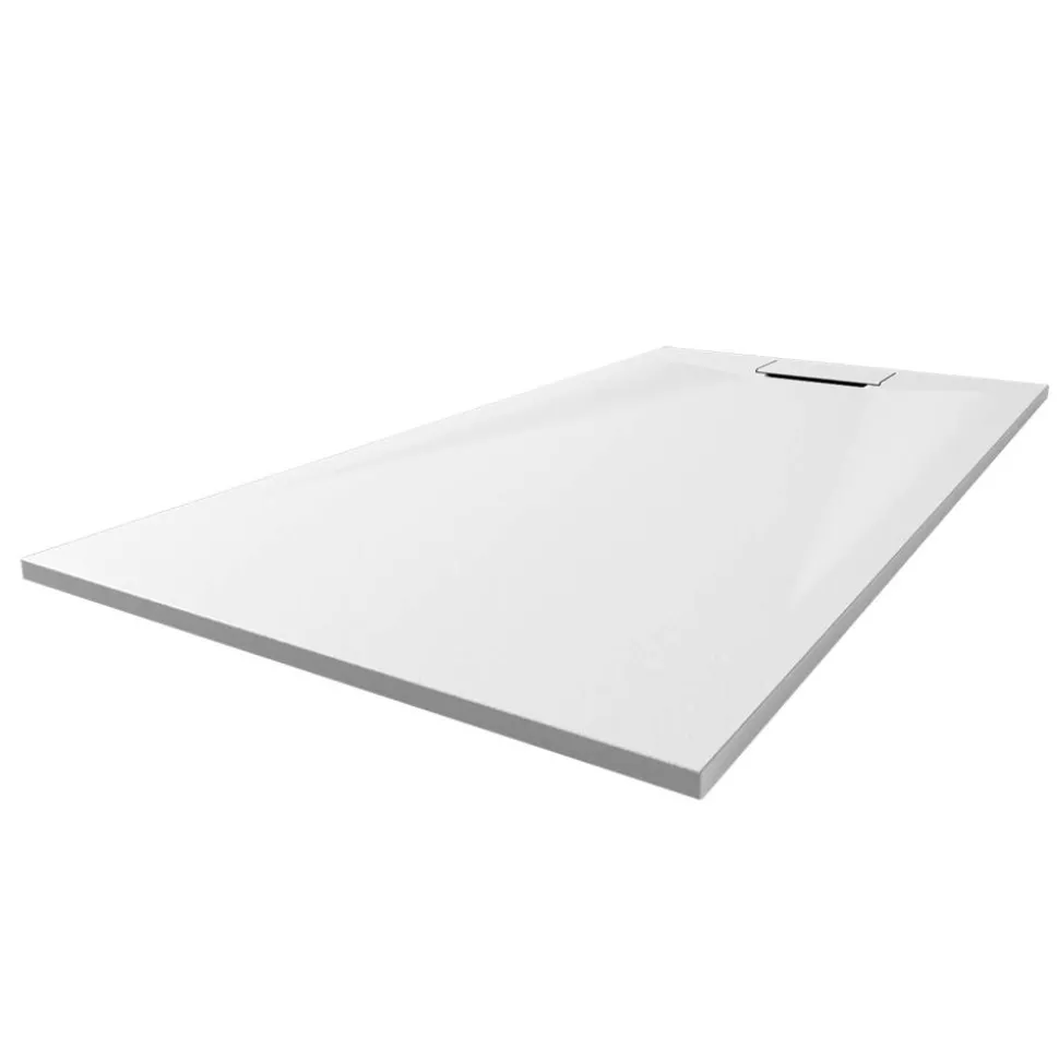 Duschwanne 'Lite Line/Quick72' Steinoptik weiß 80 x 90 cm
