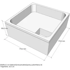 Duschwannenträger zu Stahlduschwanne weiß 80 x 80 x 15 cm
