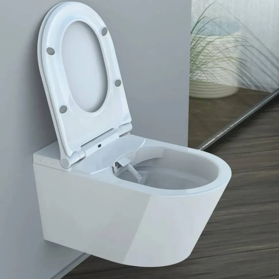 Dusch-WC spülrandlos 'Cesari' inklusive WC-Sitz weiß