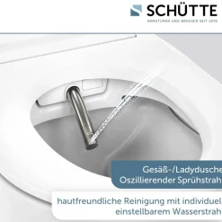 Dusch-WC spülrandlos 'Cesari Premium' weiß mit LED-Nachtlicht