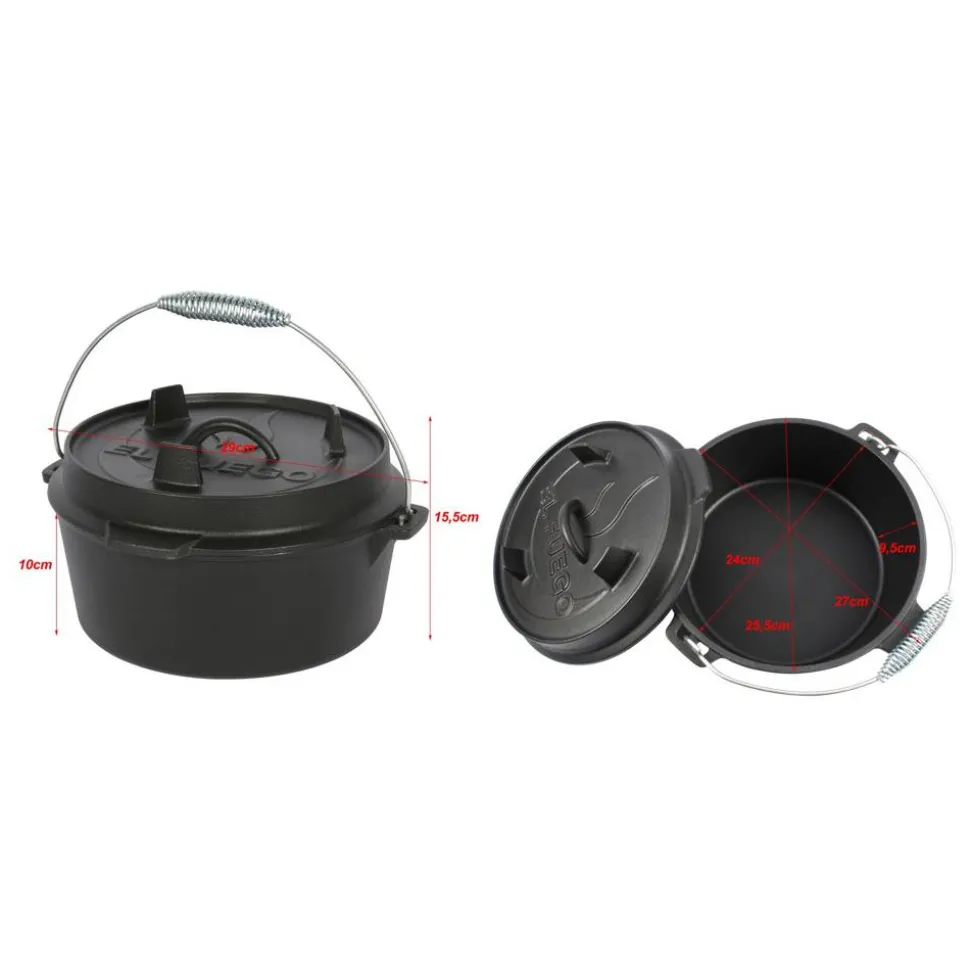 Dutch Oven Gusseisen schwarz Ø 24 cm