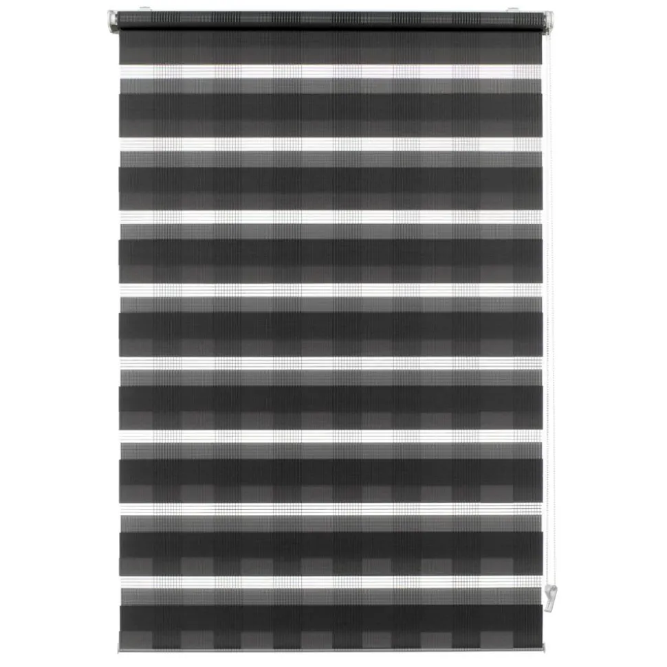 EasyFix Doppelrollo 'Karo' anthrazit 45 x 150 cm