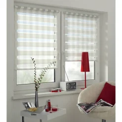 EasyFix Doppelrollo 'Karo' weiß 60 x 150 cm