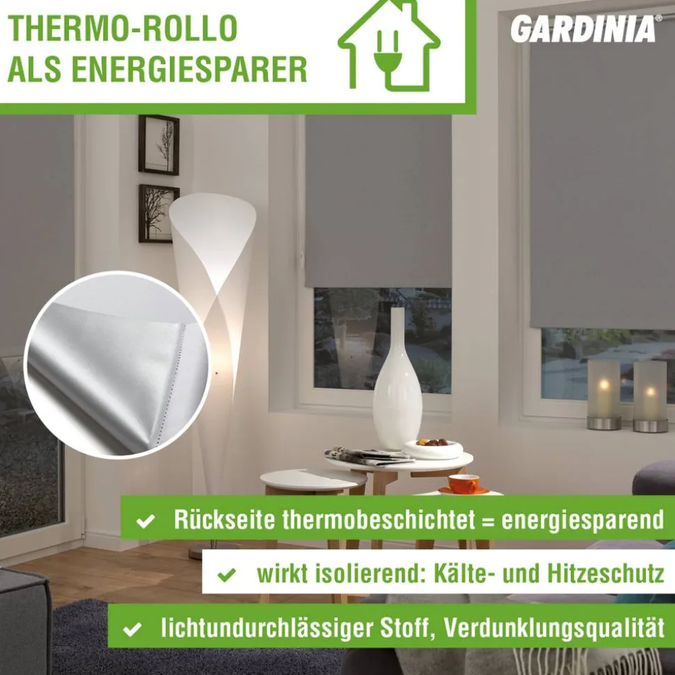 EasyFix Rollo 'Thermo energiesparend' schiefer 45 x 150 cm