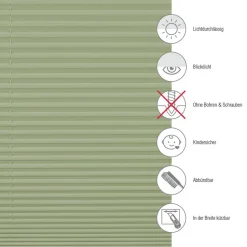 EasyFix-Plissee 'Greta' mintgrün 70 x 130 cm 7-teilig