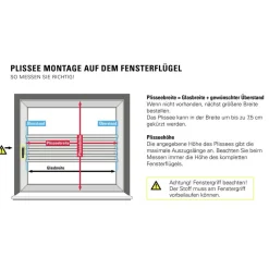 EasyFix-Plissee 'Greta' steingrau 80 x 130 cm 7-teilig