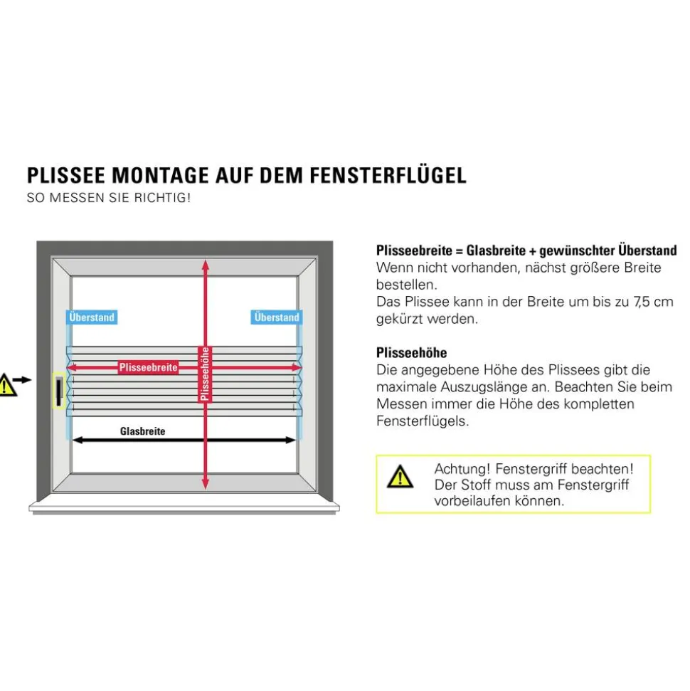 EasyFix-Plissee 'Greta' steingrau 90 x 130 cm 7-teilig