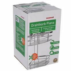 Eck-Drahtkorb 'Piana' 2 Etagen chromfarben