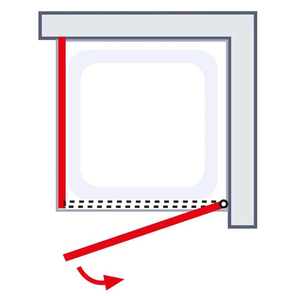 Eckdusche mit Drehtür 'Alexa Style 2.0' teilgerahmt, aluminiumfarben, 90 x 192 x 90 cm