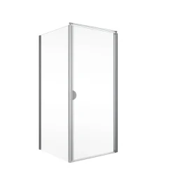 Eckdusche mit Drehtür 'Sunny' teilgerahmt, aluminiumfarben, 80 x 180 x 80 cm