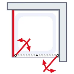 Eckdusche mit Pendeltür 'Alexa Style 2.0' teilgerahmt, aluminiumfarben, 90 x 192 x 90 cm