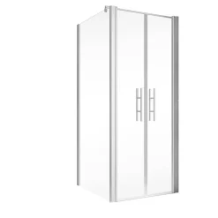 Eckdusche mit Pendeltür und Seitenwand 'Garant 2.0' aluminiumfarben 90 x 90 x 200 cm