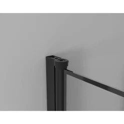 Eckdusche mit Schwingtüren vollgerahmt schwarz 90 x 90 x 200 cm