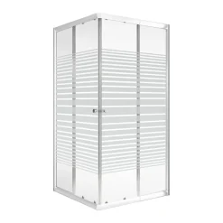 Eckdusche 'Sunny' gestreift weiß 75-90 x 75-90 x 180 cm vollgerahmt