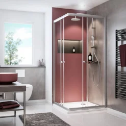 Eckdusche 'Sunny' klar silbern 75-90 x 75-90 x 180 cm vollgerahmt