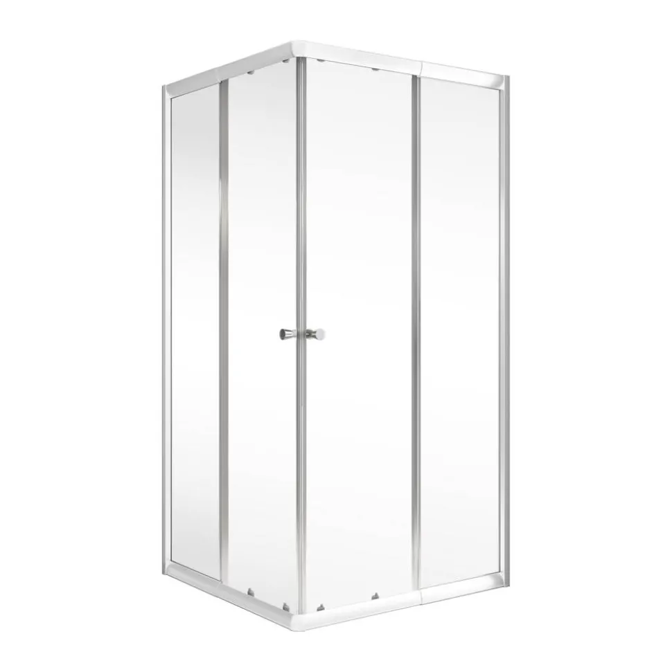 Eckdusche 'Sunny' klar weiß 75-90 x 75-90 x 180 cm vollgerahmt