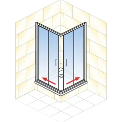 Eckdusche 'Sunny' klar weiß 75-90 x 75-90 x 180 cm vollgerahmt