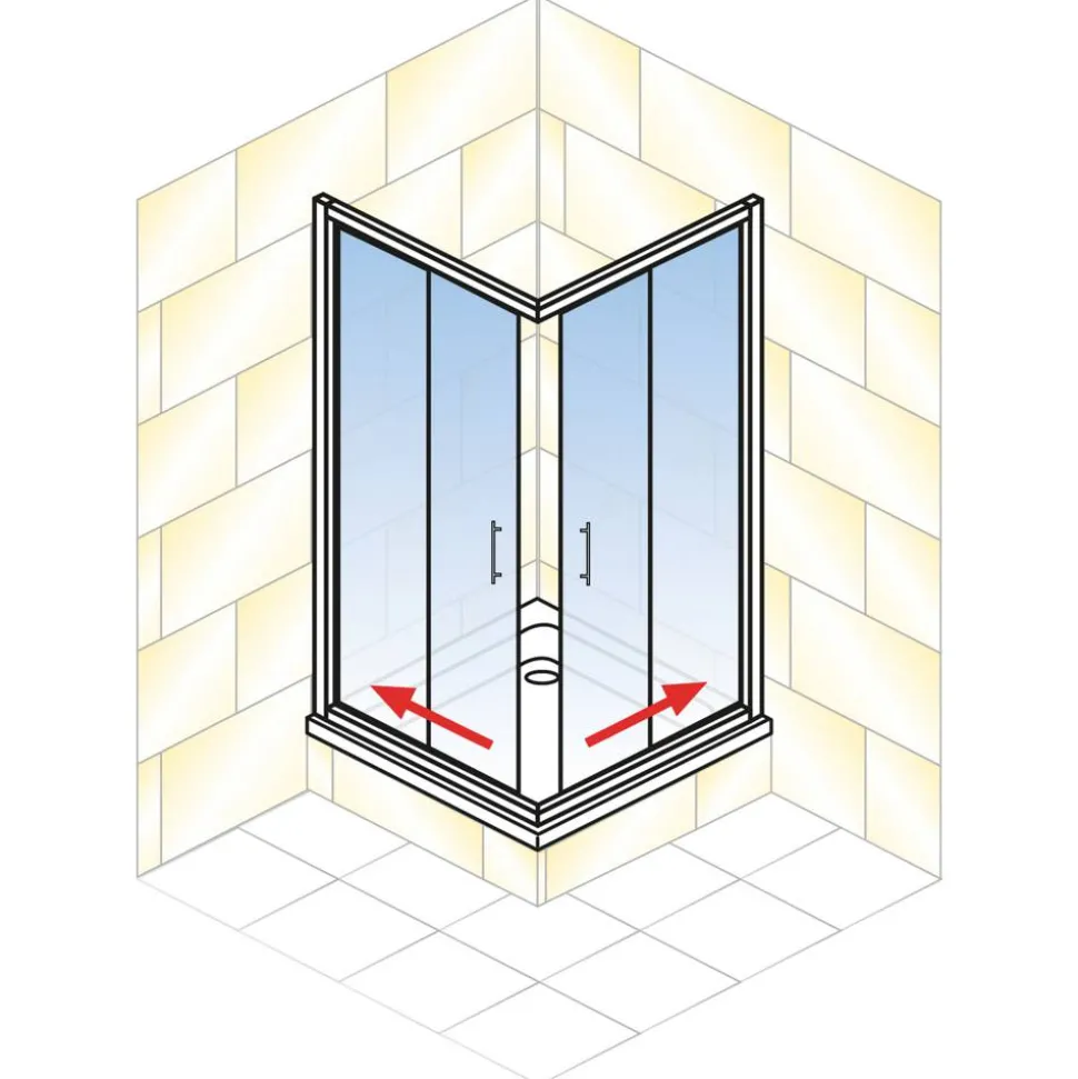 Eckdusche 'Sunny' klar weiß 75-90 x 75-90 x 180 cm vollgerahmt