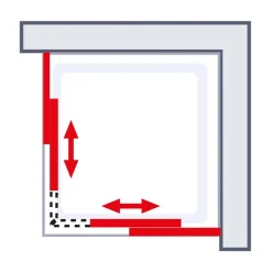 Eckdusche 'Sunny' klar weiß 75-90 x 75-90 x 180 cm vollgerahmt