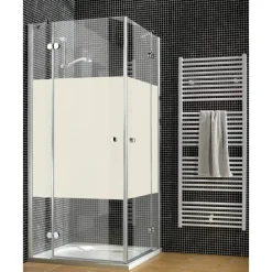 Eckdusche 'Winga Intima' mit Drehtür, Antikalkbeschichtung 80 x 80 cm grau