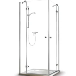 Eckdusche 'Winga' mit Drehtür 100 x 100 cm chrom