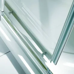 Eckeinstieg 'Fara 4' Schiebetür, 80 - 90 cm, silber, Kunststoffglas