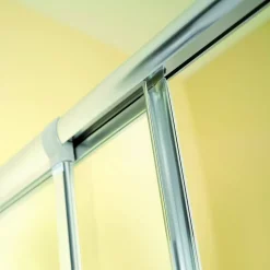 Eckeinstieg 'Fara 4' Schiebetür, 70 - 80 cm, silber, Kunststoffglas