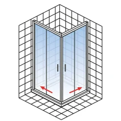 Eckeinstieg 'Sunny' Depoli schwarz 75-90 x 75-90 x 180 cm vollgerahmt