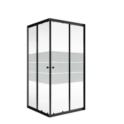 Eckeinstieg 'Sunny' Depoli schwarz 75-90 x 75-90 x 180 cm vollgerahmt