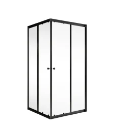 Eckeinstieg 'Sunny' klar schwarz 75-90 x 75-90 x 180 cm vollgerahmt