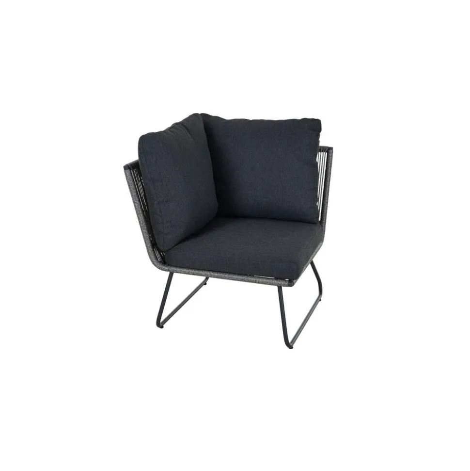Ecksofa 'Kansas' matt anthrazit/grau 75 x 75 x 75 cm