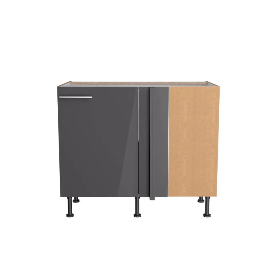 Eckunterschrank 'Optikomfort Jonte984' anthrazit/eichefarben 100 x 87 x 58,4 cm