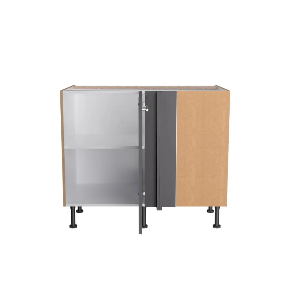 Eckunterschrank 'Optikomfort Jonte984' anthrazit/eichefarben 100 x 87 x 58,4 cm