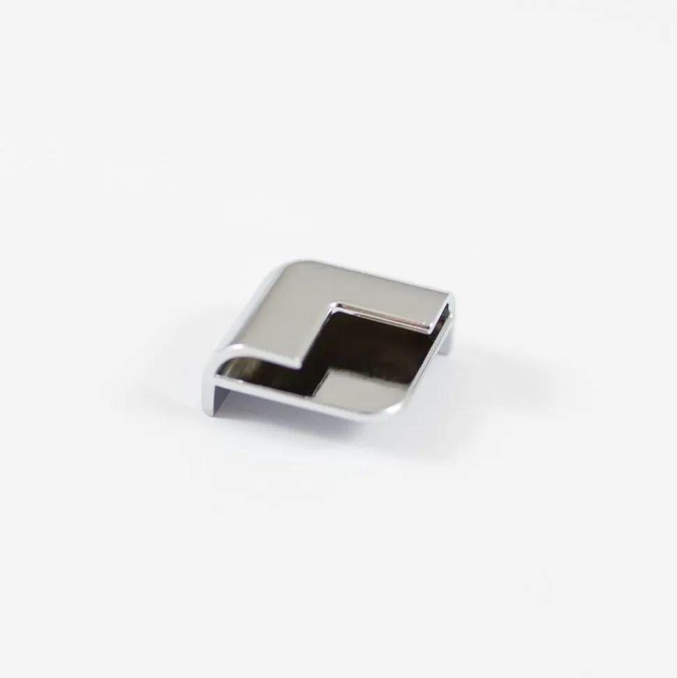 Eckverbinder 3-fach Stoß für Rückwandplatten, abgerundet, chromoptik