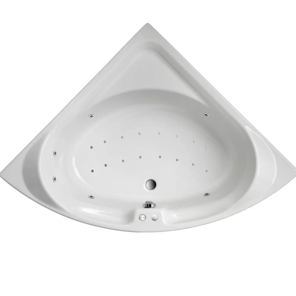 Eckwanne 'Laguna' mit Whirlpoolsystem Typ 3, 136 x 136 x 43 cm