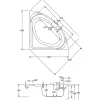 Eckwanne 'Laguna' mit Whirlpoolsystem Typ 1, 136 x 136 x 43 cm